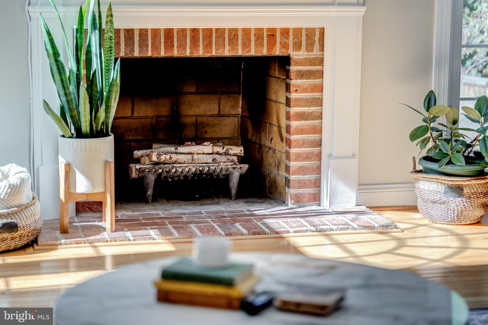 5464 Ashleigh Road Fairfax, VA 22030 - Photo 22 of 85 WOODBURNING FIREPLACE WITH BRICK SURROUND & HEARTH
