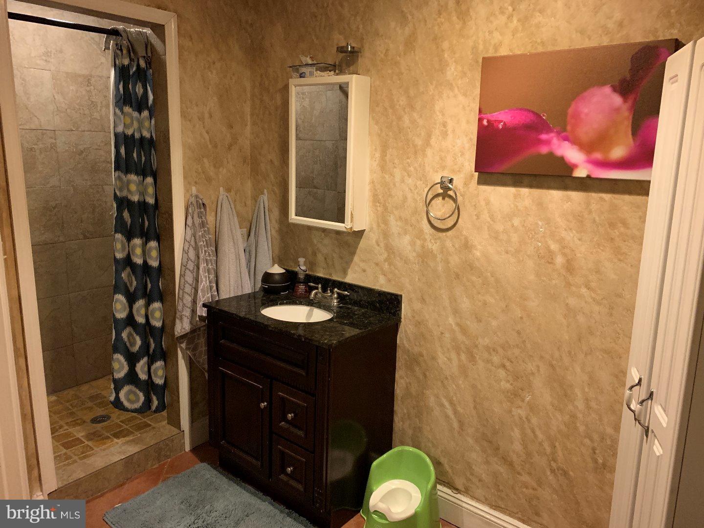 555 Chestnut Street, Unit REAR West Reading, PA 19611 - Photo 7 of 11 a bathroom with a granite countertop sink toilet and shower