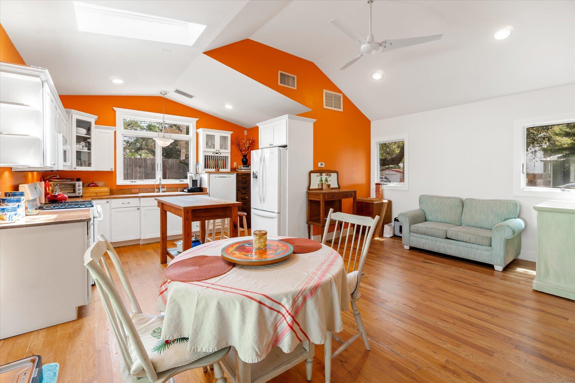 68 Kings Ferry Way St. Augustine, FL 32084 - Photo 15 of 52 Dining space with a skylight, light wood-style floors, recessed lighting, and ceiling fan
