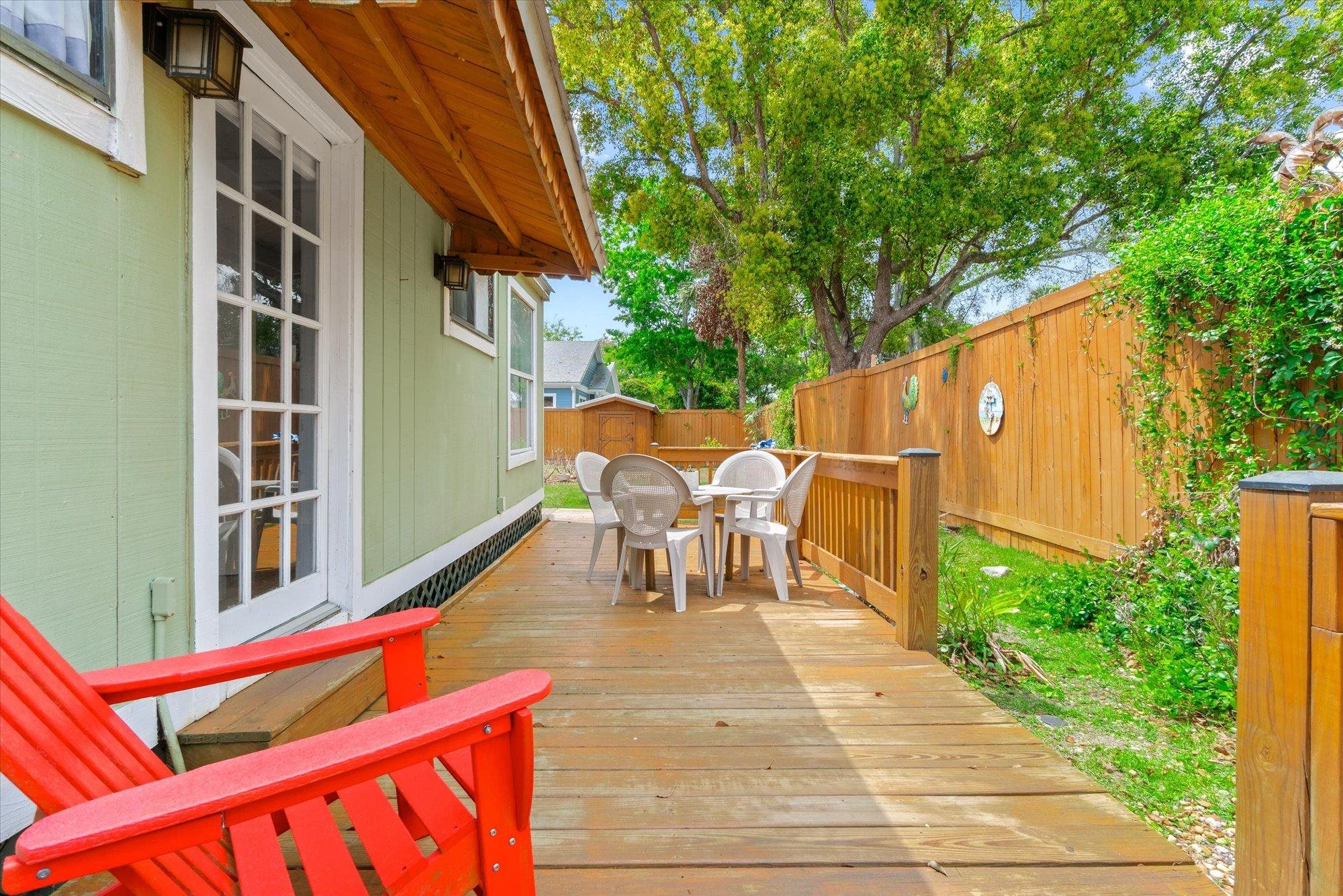 68 Kings Ferry Way St. Augustine, FL 32084 - Photo 44 of 52 Deck featuring outdoor dining space and a fenced backyard