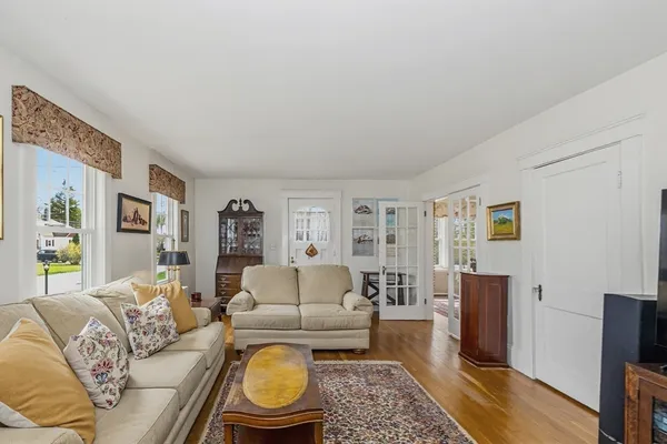 a living room with furniture and a couch
