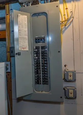 a close view of water heater room