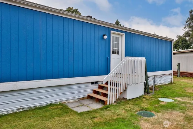 a view of backyard with deck