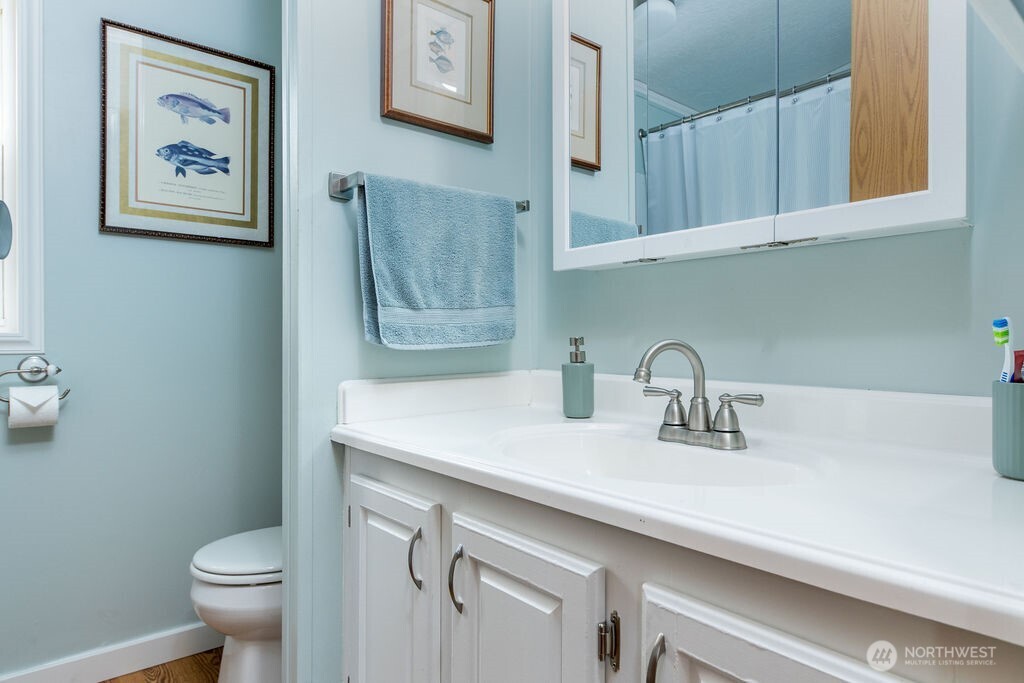 43010 Southeast North Bend Way, Unit 53 North Bend, WA 98045 - Photo 9 of 19 a bathroom with a sink and a toilet