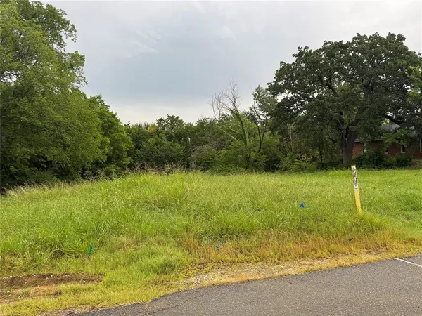 a view of a yard with a tree