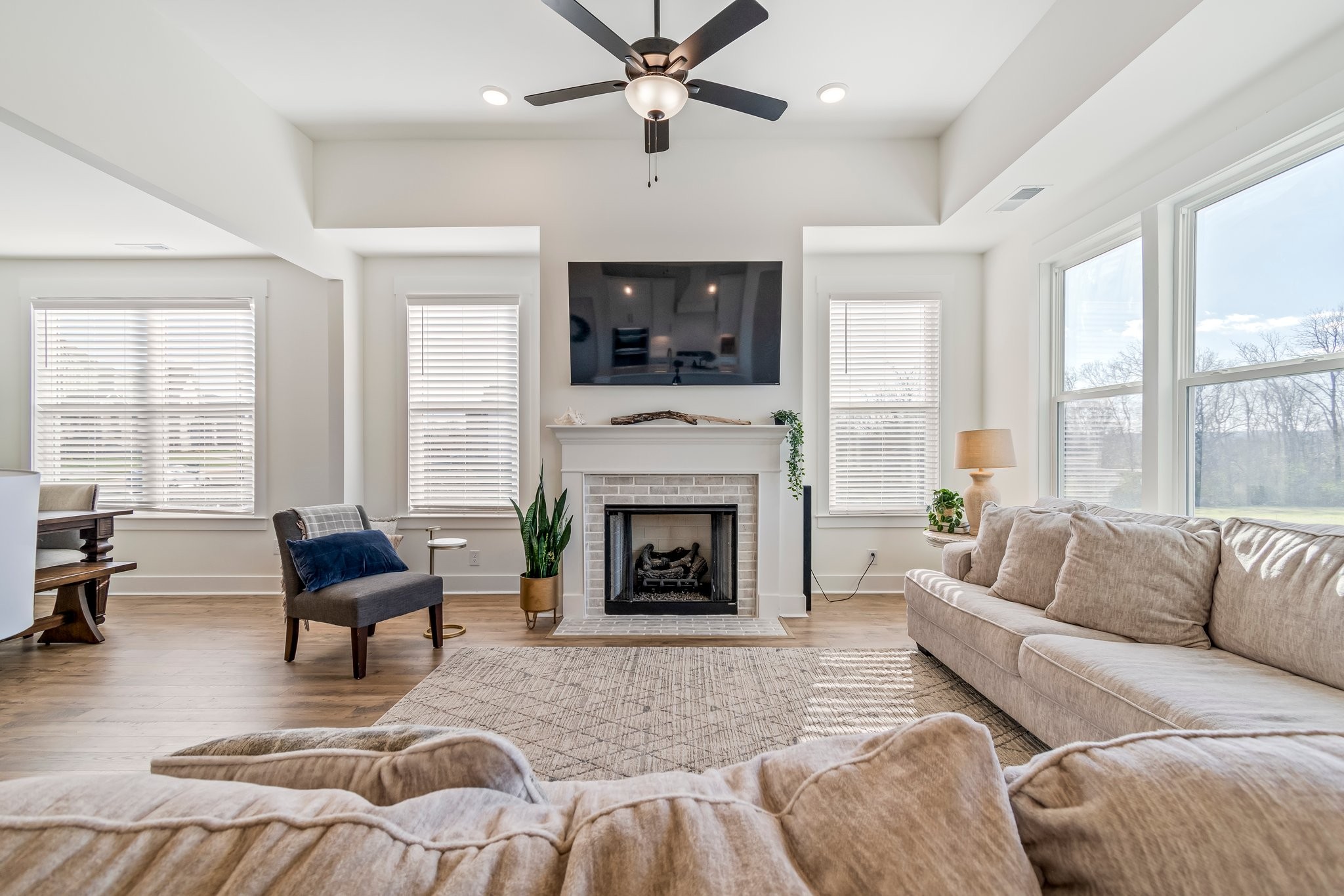 4028 John Marsh Road Spring Hill, TN 37174 - Photo 15 of 62 a living room with furniture and a fireplace