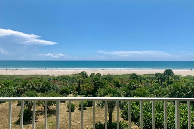 a view of a green space with a city skyline