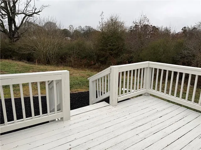 a view of wooden deck