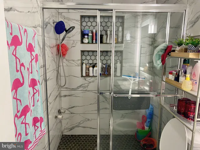 a bathroom with a shower