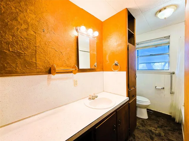 a bathroom with a sink and a toilet