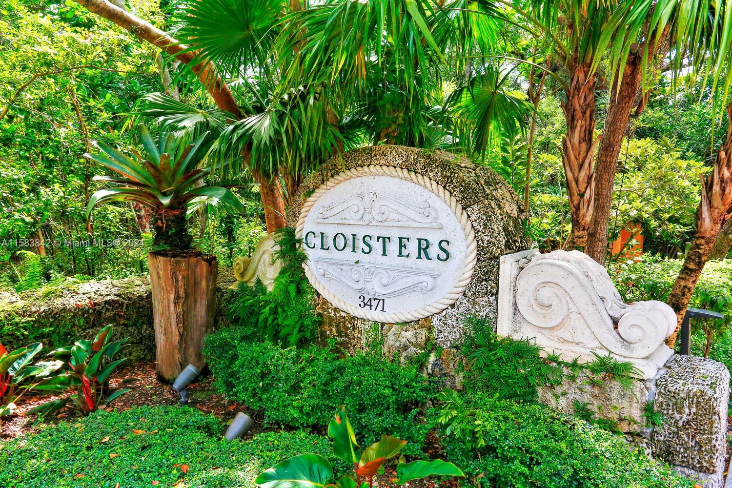 a view of a sign in a garden