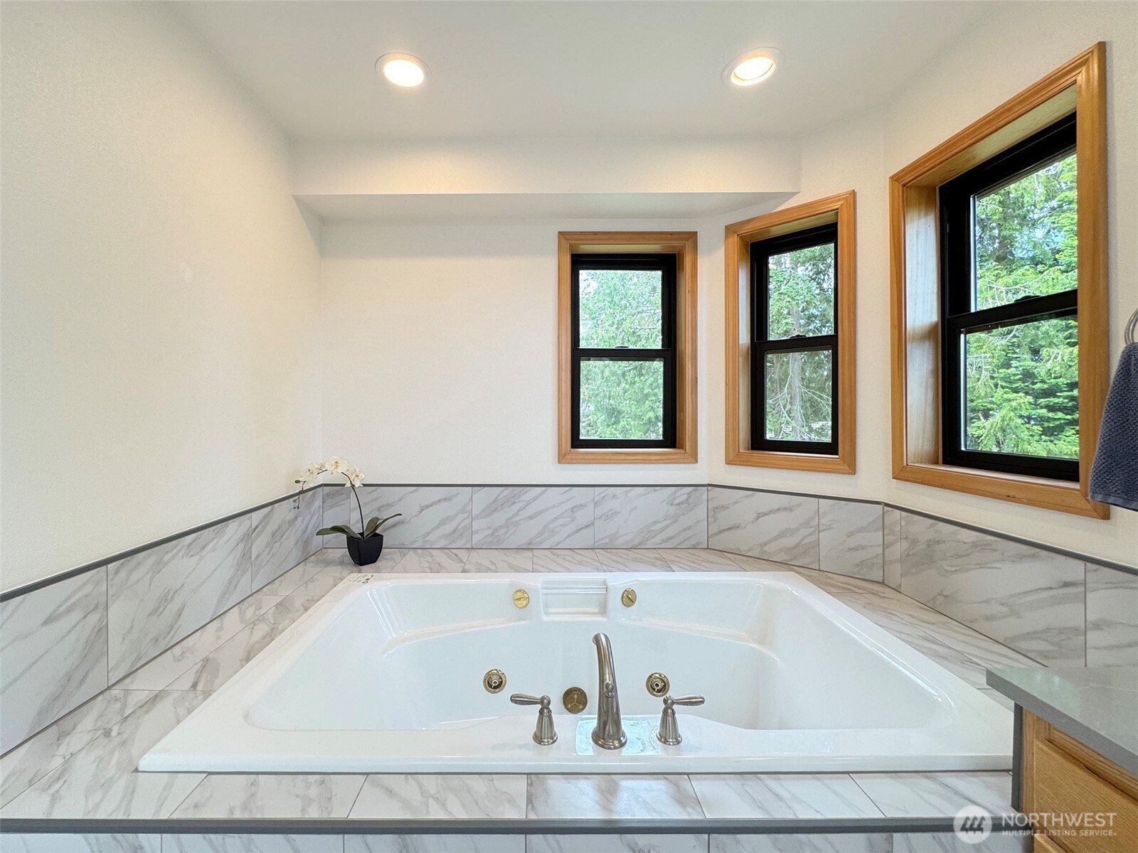 412 Doe Run Road Sequim, WA 98382 - Photo 23 of 40 a bath tub sitting in a bathroom next to a window
