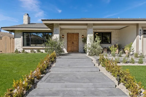 a view of a entryway door front of house