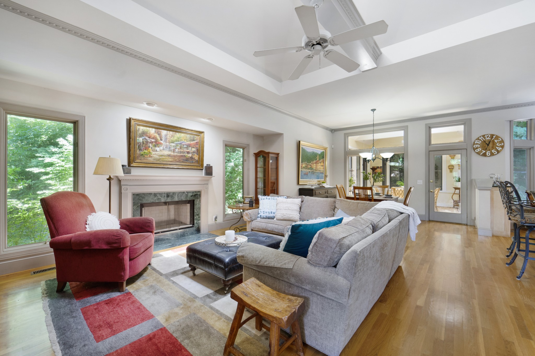 166 Hicks Road Nashville, TN 37221 - Photo 13 of 43 a living room with furniture a fireplace and a large window