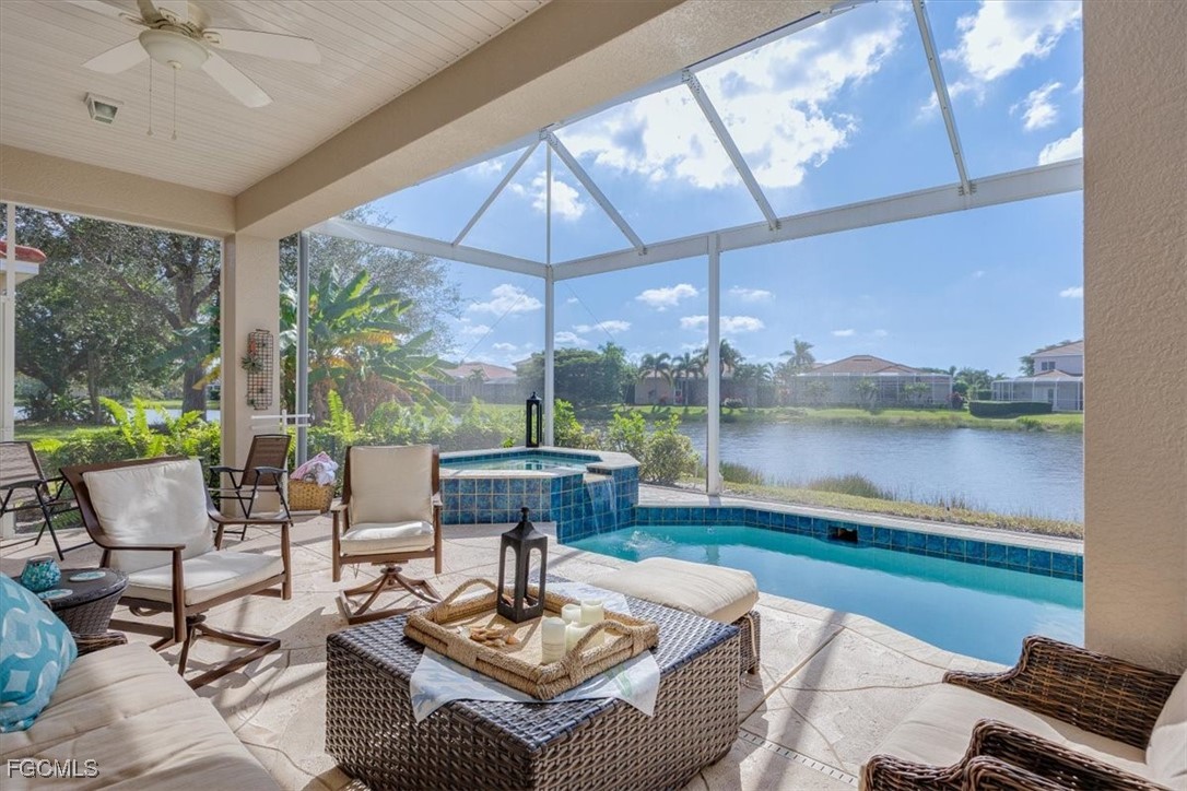 9159 Spring Mountain Way Fort Myers, FL 33908 - Photo 20 of 48 a outdoor space with patio the couches and pool