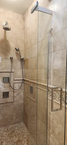 a bathroom with a shower