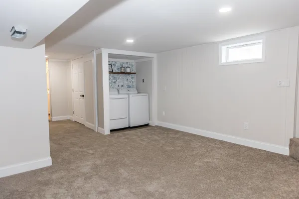 an empty room with white door