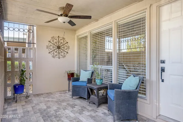 a view of a livingroom with furniture
