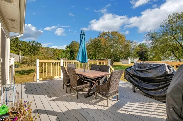 a view of a patio on wooden floor