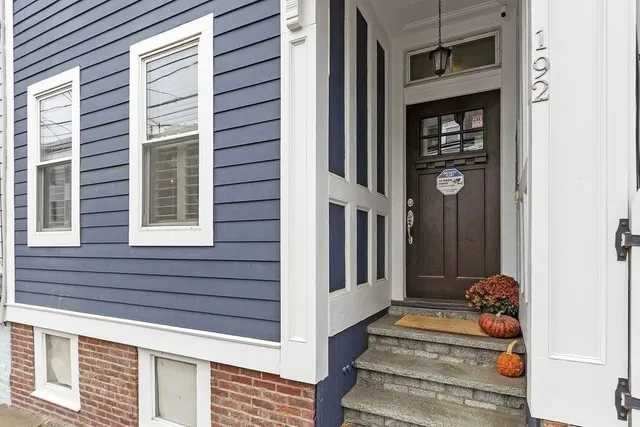 a view of a balcony and a door