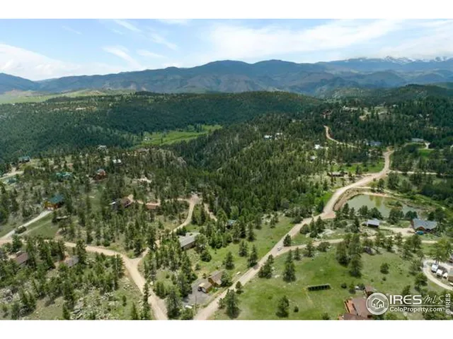 a view of a lush green field with mountains in the background