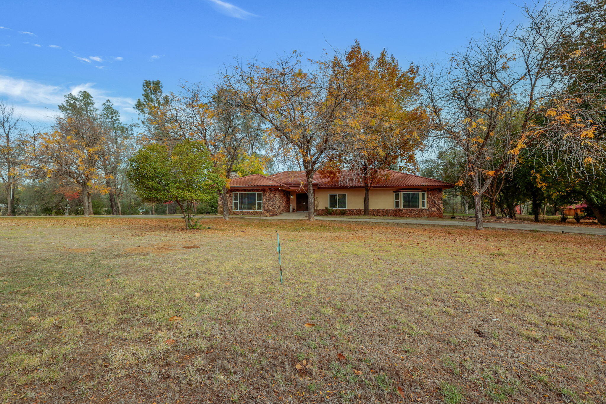13144 Bear Mountain Road Redding, CA 96003 - Photo 62 of 69 a front view of a house with a yard and trees