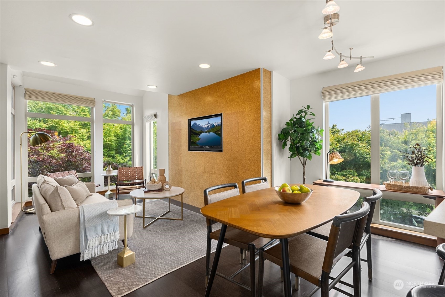 723 North 42nd Street Seattle, WA 98103 - Photo 11 of 27 a dining room with furniture a large window and a livingroom