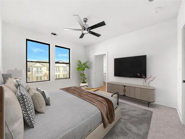 a view of a park with slide