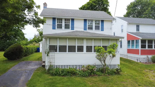 an aerial view of a house having outdoor space