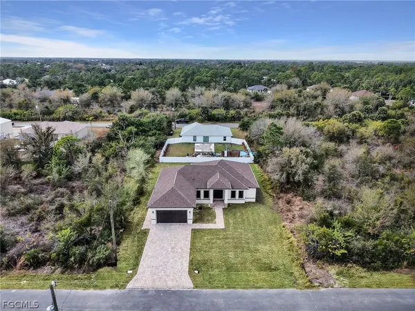 an aerial view of a house