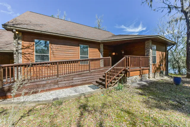 a house view with a garden space