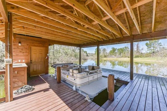 a living room with a large window