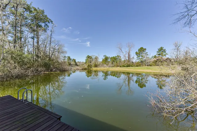 a view of a lake with outdoor space