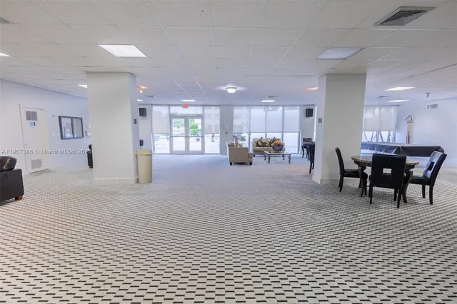 a view of a dining area with furniture