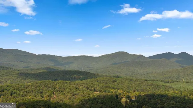 a view of a lake with a mountain in the background