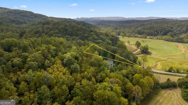 a view of a swimming pool with a mountain