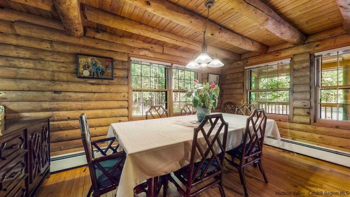 296 Bush Road Stone Ridge, NY 12484 - Photo 16 of 27 a view of a dining room with furniture window and outside view