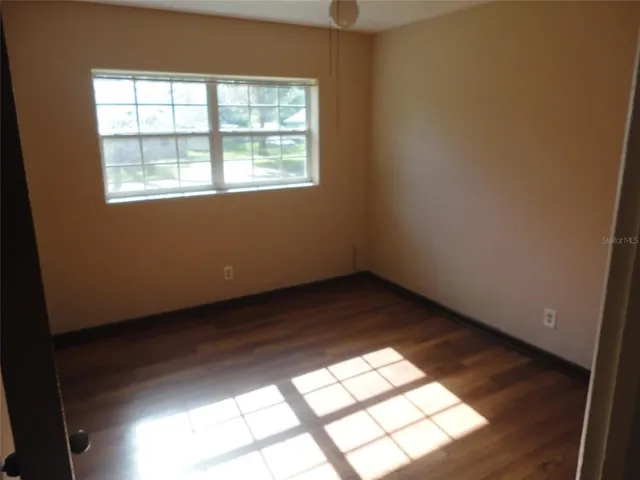 an empty room with a window