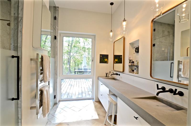161 Papp Road McDonald, PA 15057 - Photo 15 of 25 Master Bathroom with clean lines. Look at the shower door! And of course another view of the deck and outside! Just breathtaking
