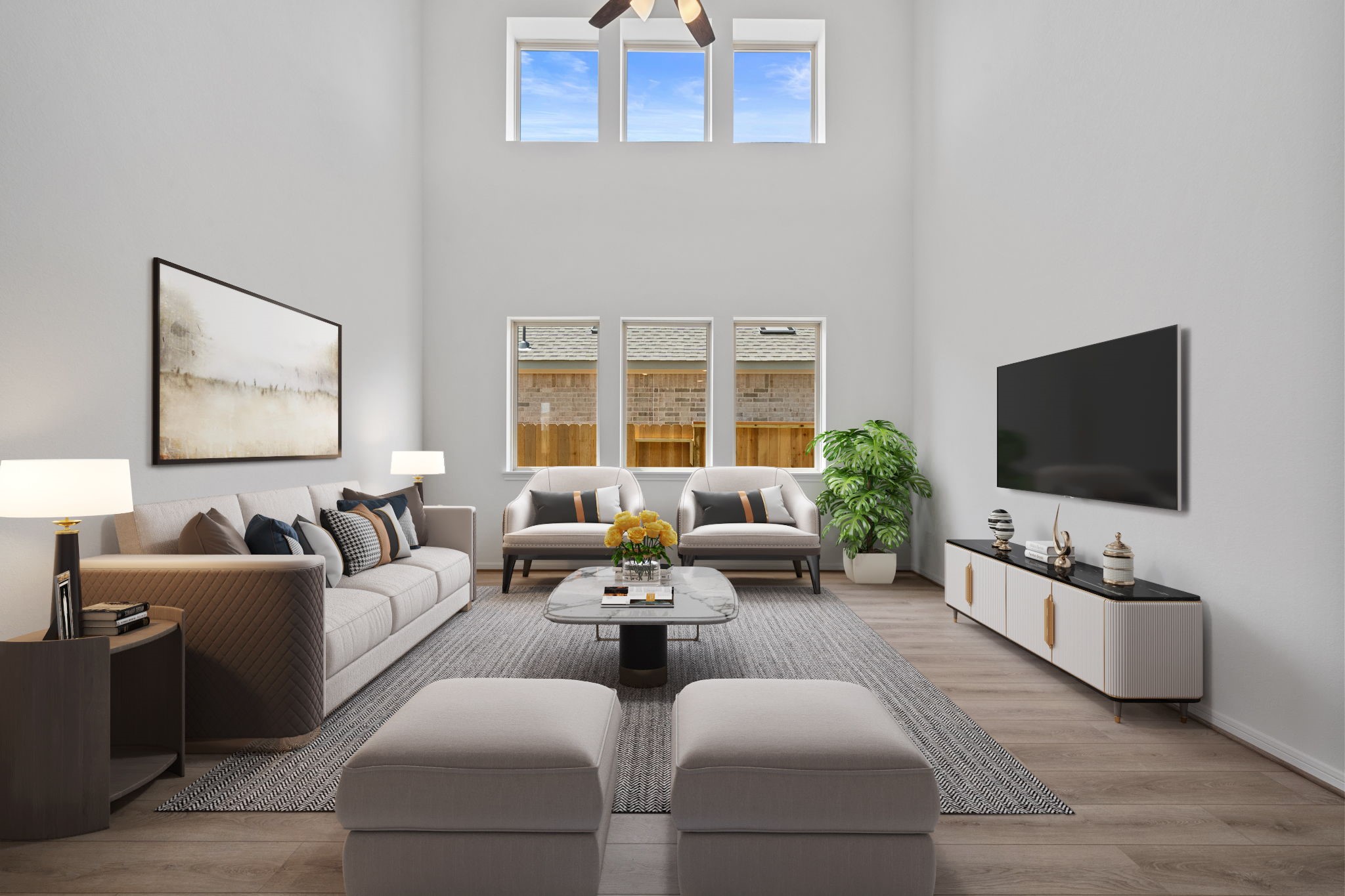 23623 Cinnamon Tree Lane Katy, TX 77493 - Photo 7 of 31 a living room with furniture and a flat screen tv