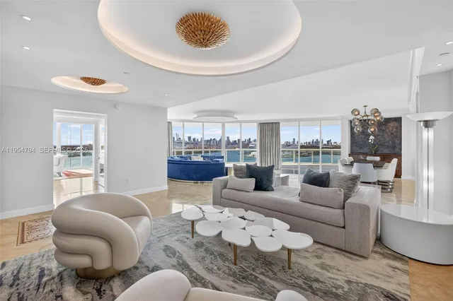 a living room with furniture and a couch