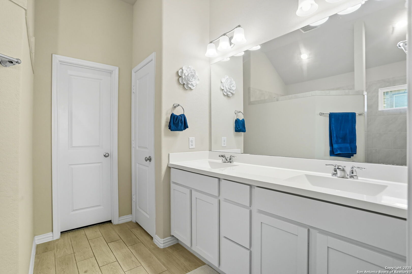 9825 Jon Boat Way Boerne, TX 78006 - Photo 15 of 25 a bathroom with a double vanity sink mirror and