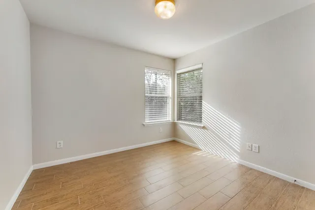 a view of an empty walk in closet