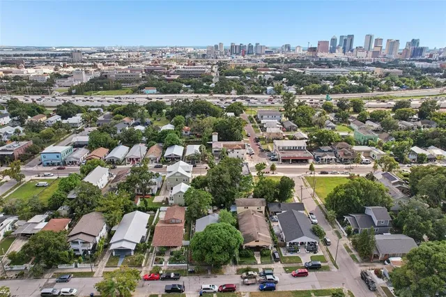 an aerial view of multiple house