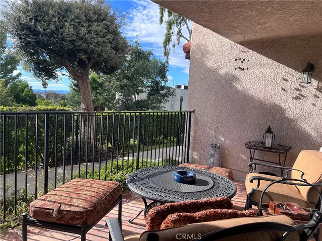 a outdoor space with sitting area