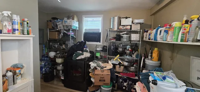 a view of a terrace with sky view