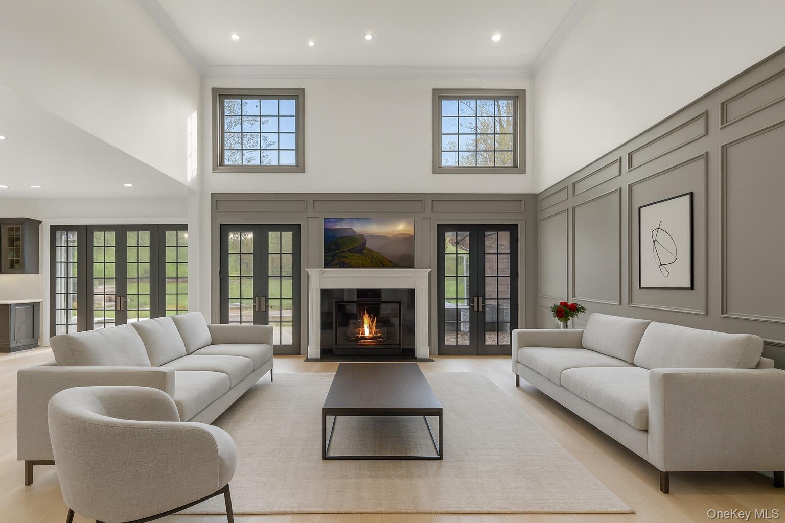 119 Wheatley Road Old Westbury, NY 11568 - Photo 17 of 45 a living room with furniture and a fireplace