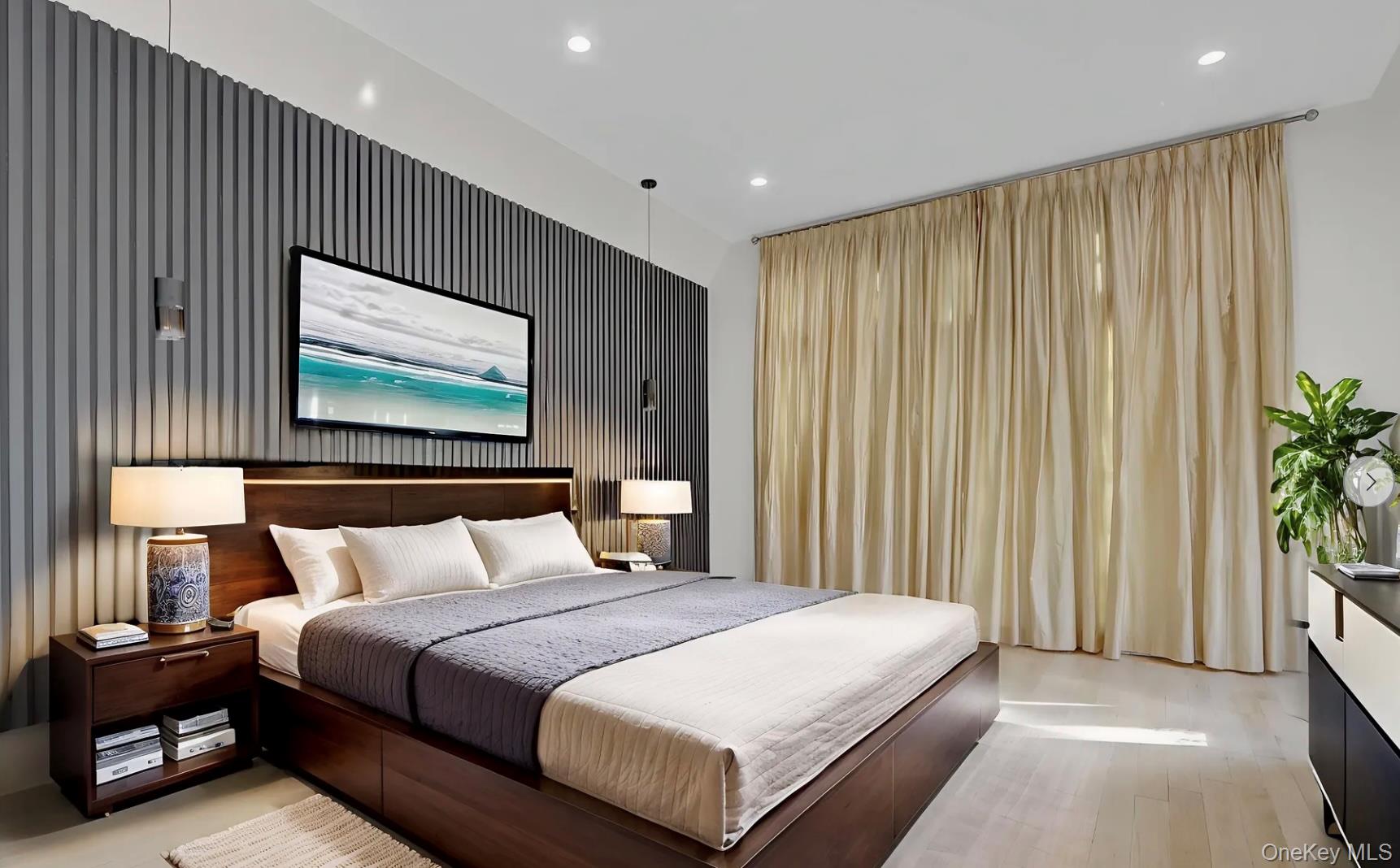 119 Wheatley Road Old Westbury, NY 11568 - Photo 33 of 45 a bedroom with a bed and a potted plant