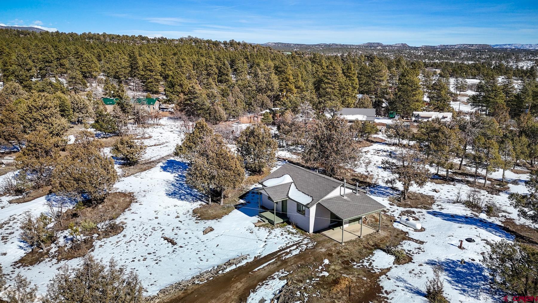 an aerial view of multiple house