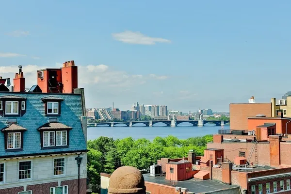 a view of city with tall buildings